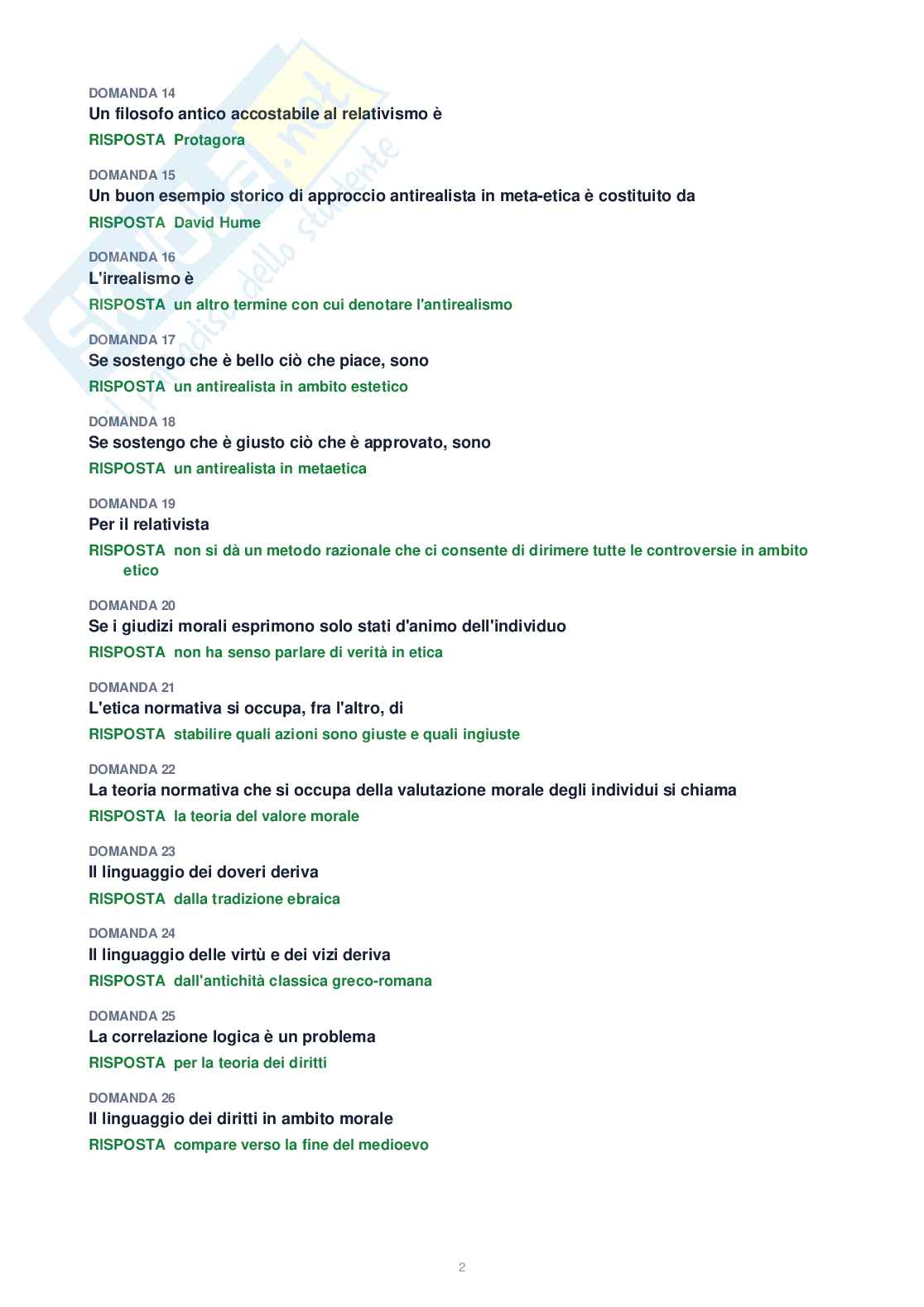 Tutte le 300 domande di Etica delle relazioni + Domande extra (2026/2027)   Pag. 2