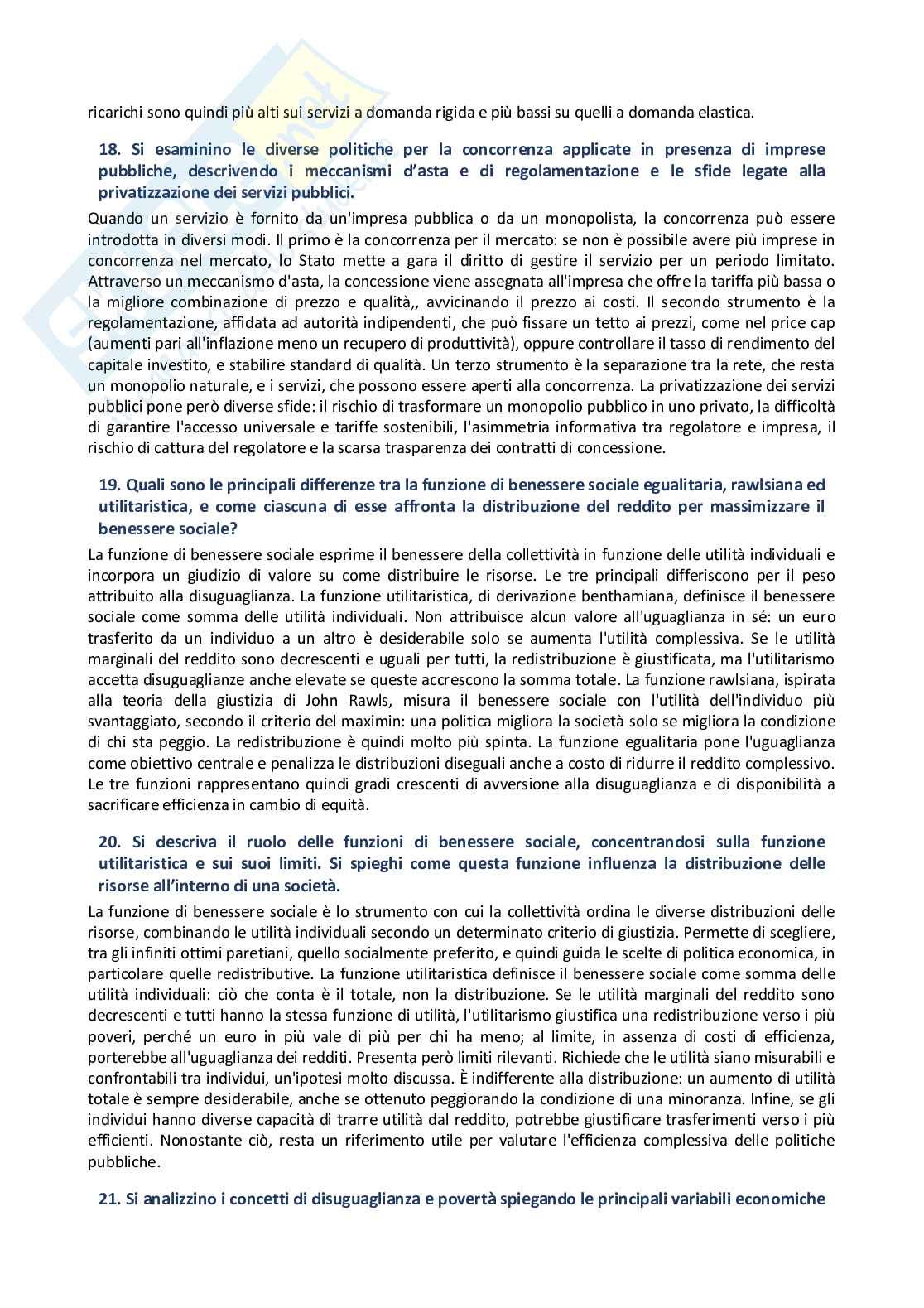 Scienza delle finanze 2026  - paniere con 72 risposte aperte ed extra Pag. 11