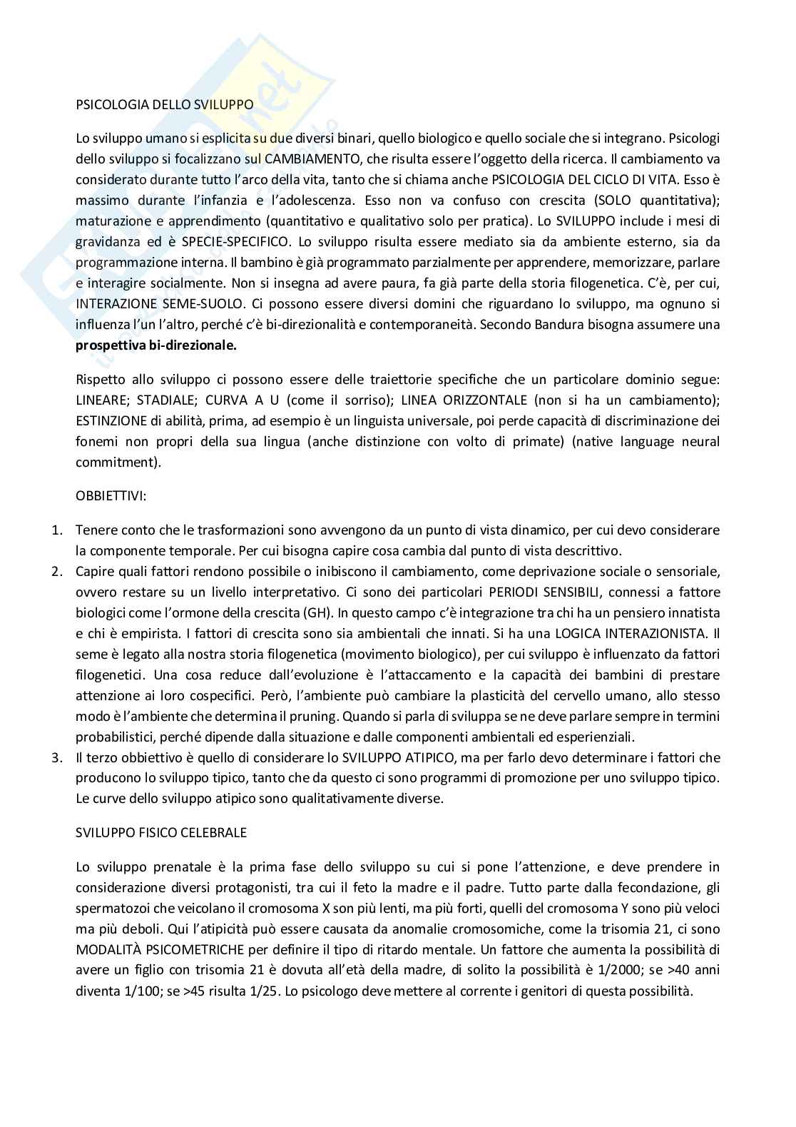 Appunti di psicologia dello sviluppo Pag. 1