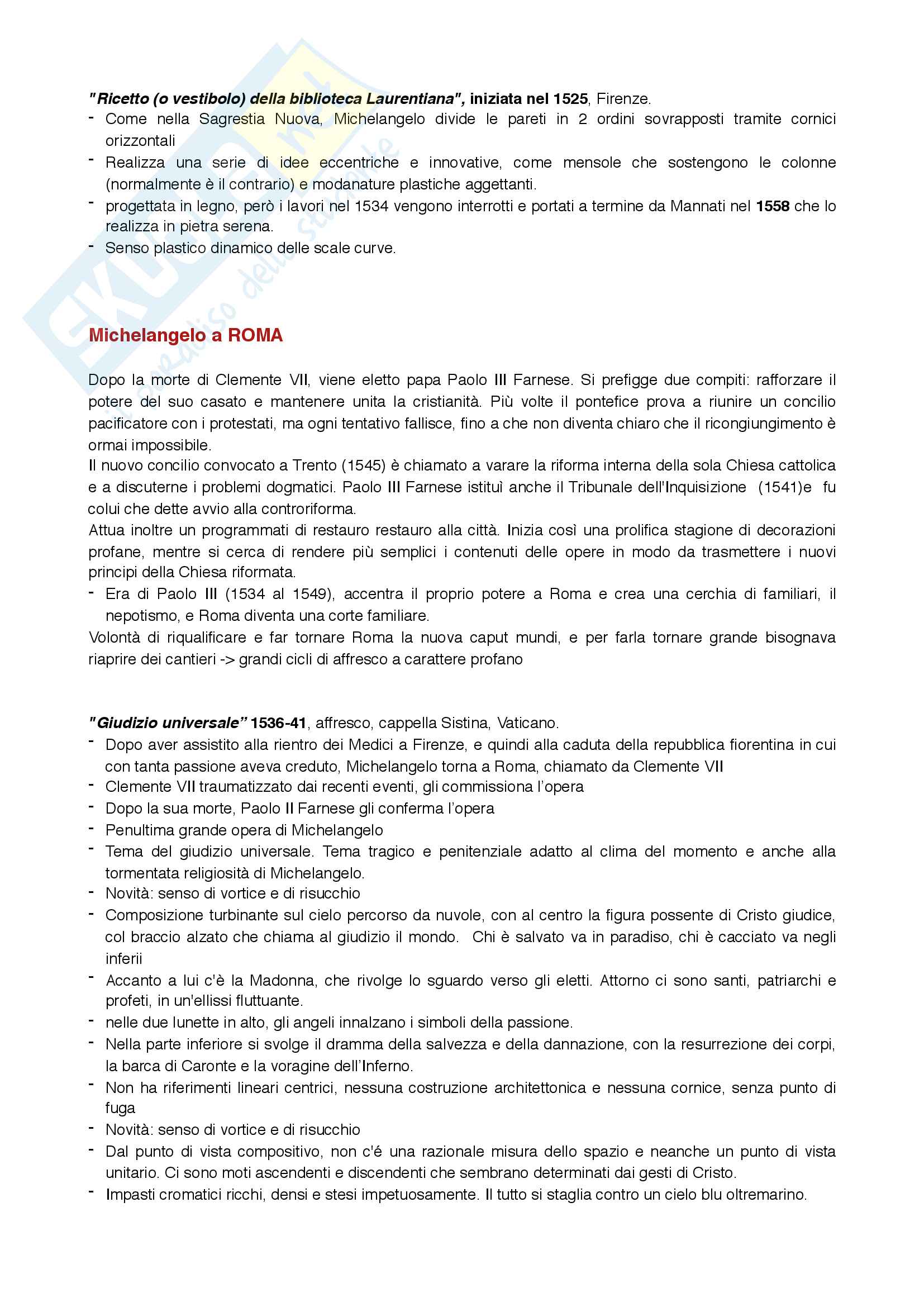 Appunti completi su Michelangelo Pag. 6