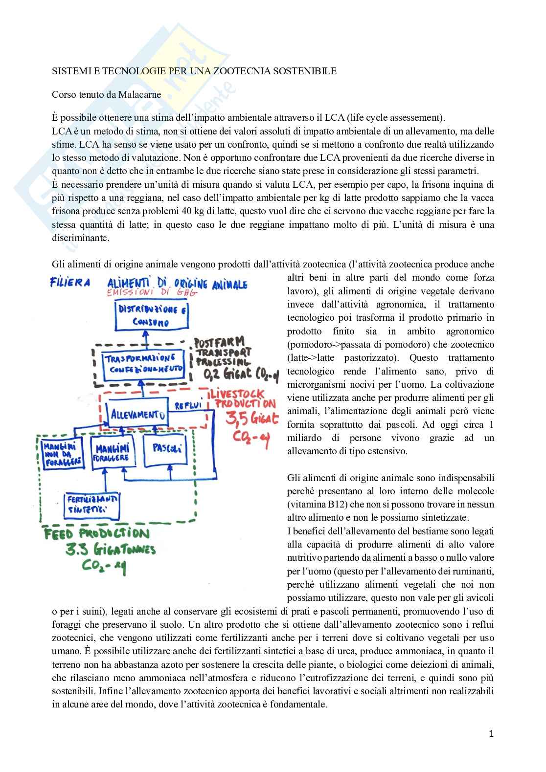 Sistemi e tecnologie per una zootecnia sostenibile da pagina 1 a 20 - Prima parte  Pag. 1