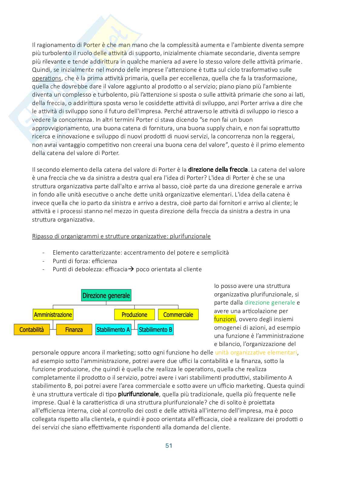 Riassunto esame Controllo di gestione, Prof. Manetti Giacomo, libro consigliato Programmazione e controllo, Arcari Pag. 51