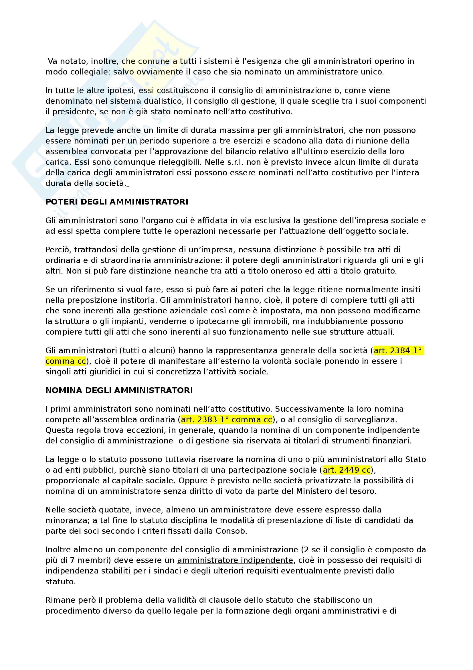 Diritto commerciale - amministrazione della società di capitali Pag. 2