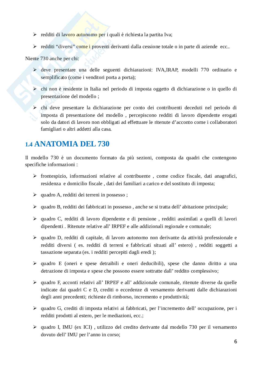 Modello 730 - Tesina Pag. 6