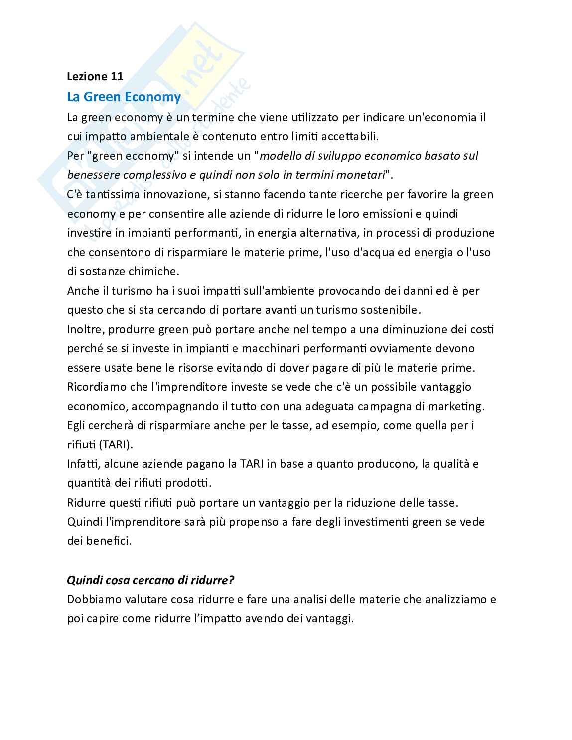 Risorse e ambiente - Parte 4 - La green economy Pag. 11