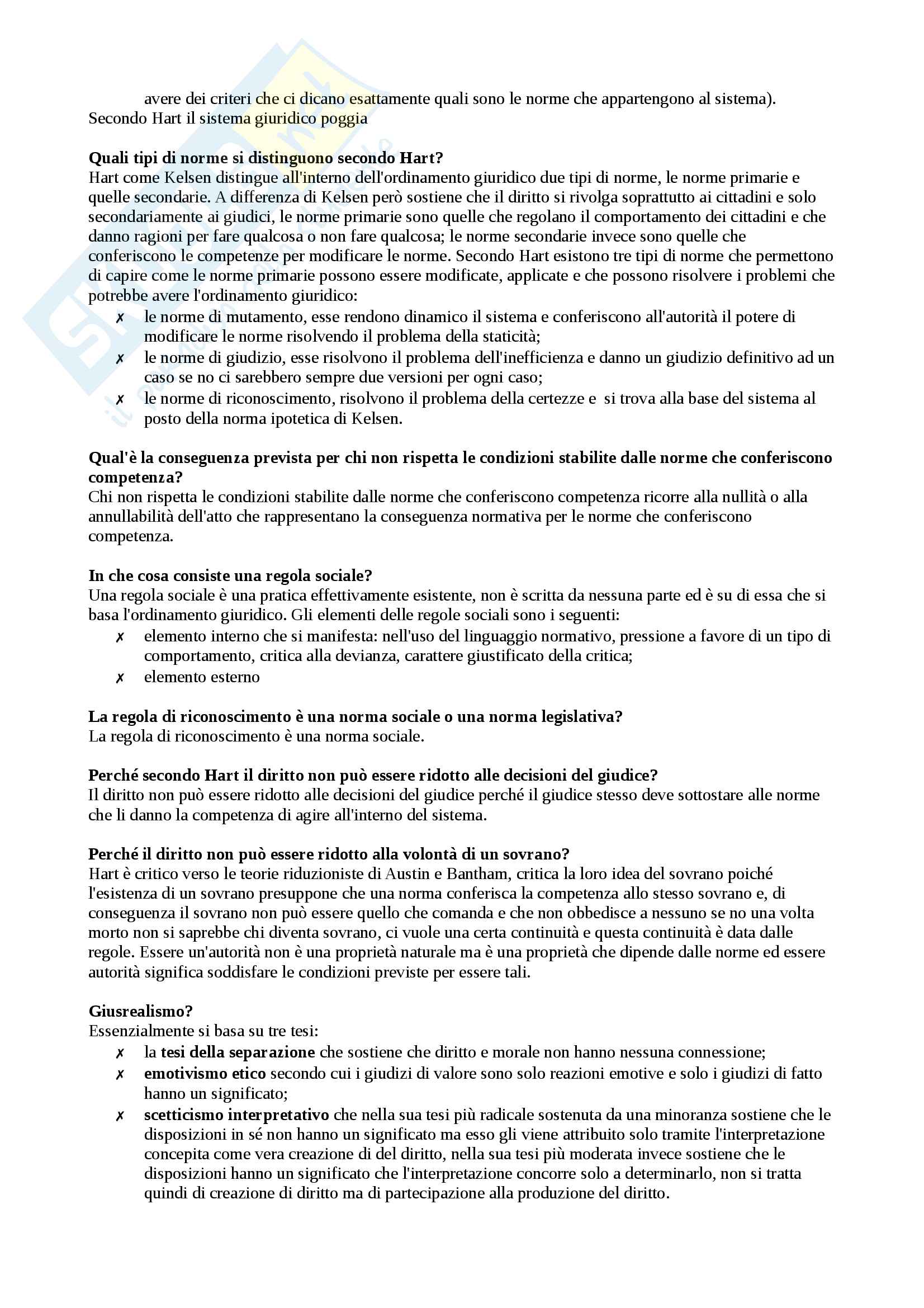 Domande e risposte (appunti) primo compito di filosofia del diritto Pag. 6
