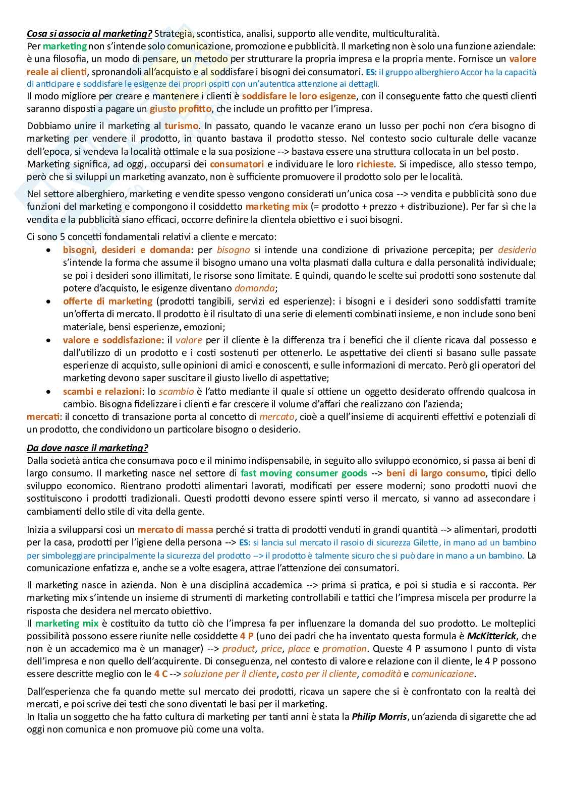 Principi di marketing turistico + integrazione libro  Pag. 1