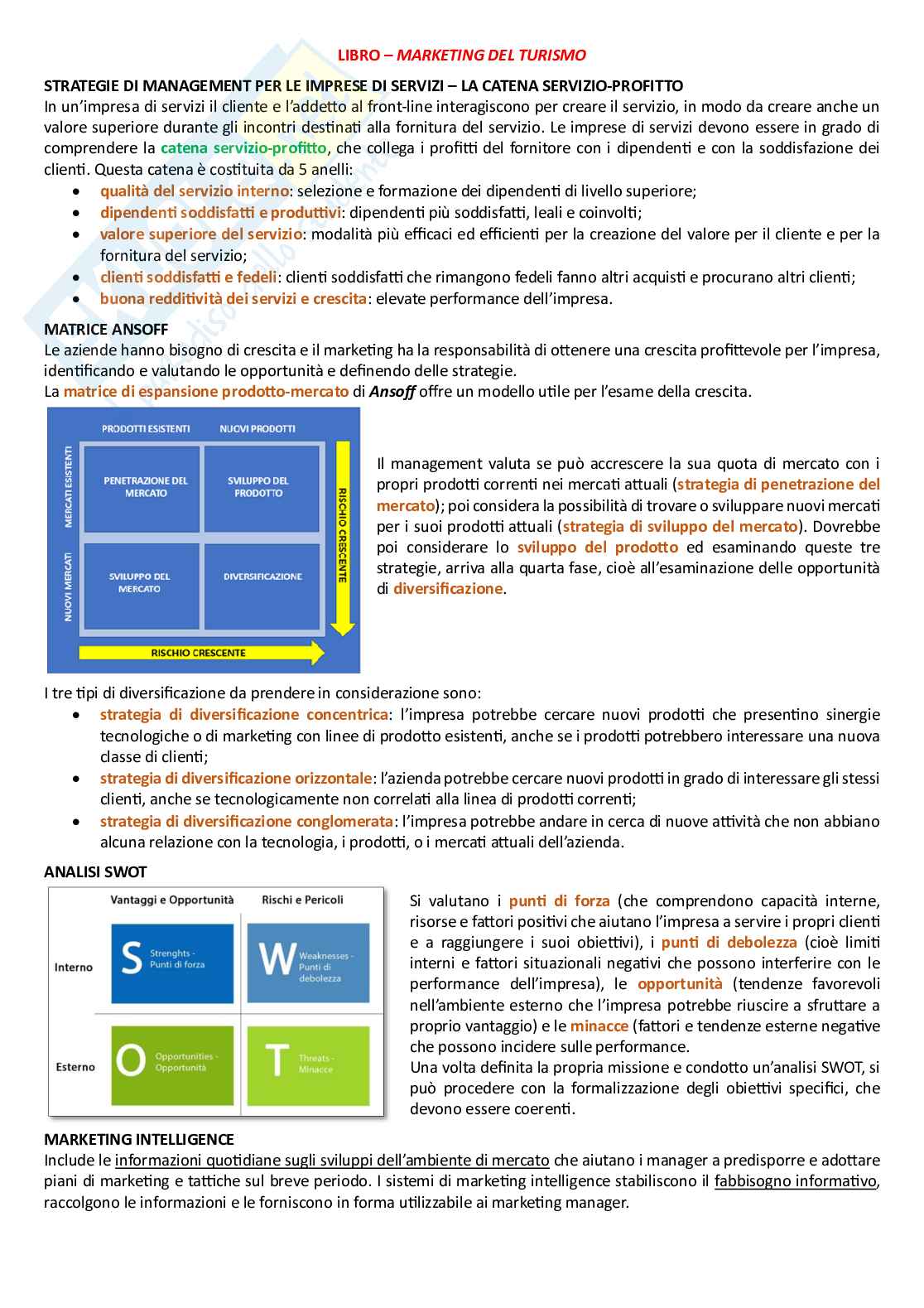 Principi di marketing turistico + integrazione libro  Pag. 66
