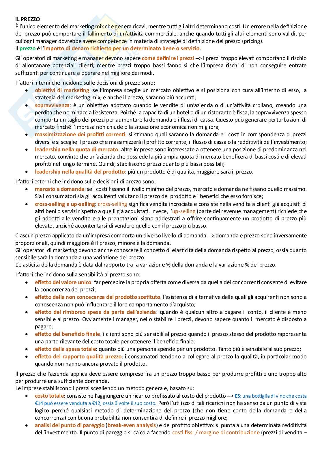 Principi di marketing turistico + integrazione libro  Pag. 71