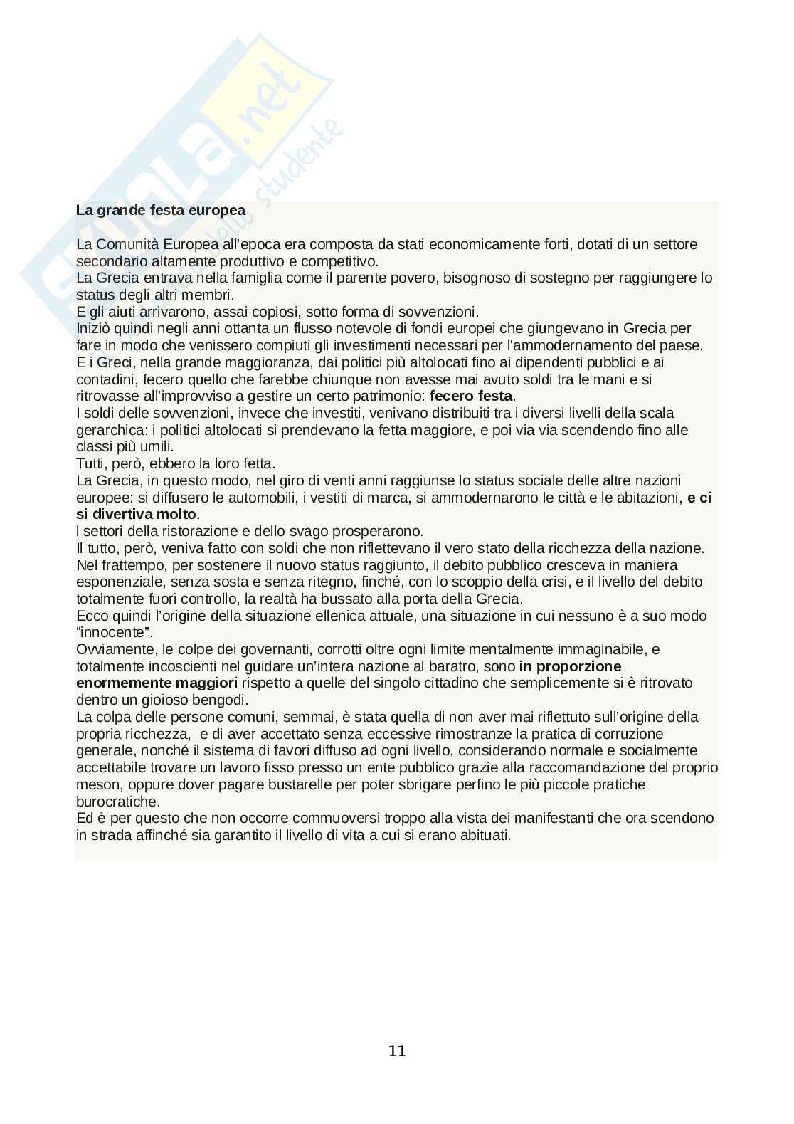 Grecia, le origini della crisi Pag. 11