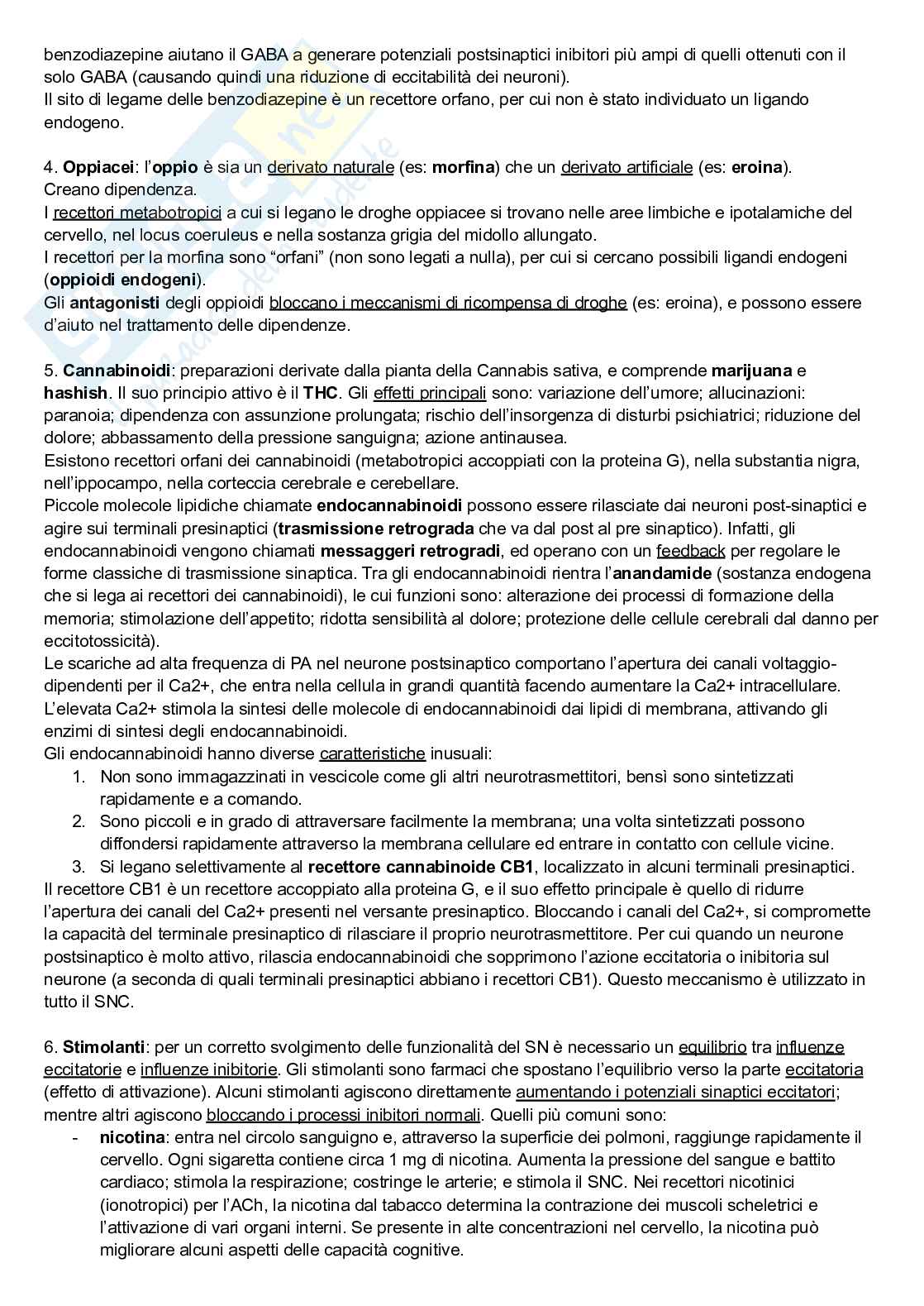 Riassunto esame Neuroscienze cognitive, Prof. Pellicciari Maria Concetta, libro consigliato Neuroscienze, Esplorando il cervello, Bear, Connors, Paradiso Pag. 41