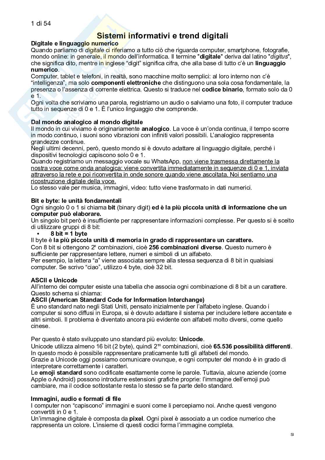 Sistemi informativi e trend digitali Pag. 1
