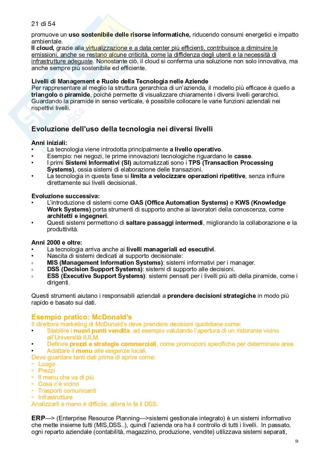 Sistemi informativi e trend digitali Pag. 21