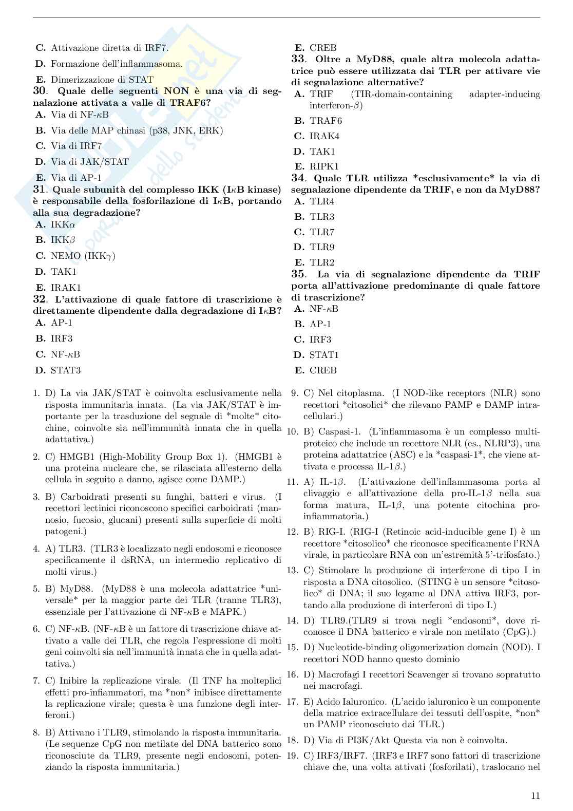 Immunologia - quiz  Pag. 11