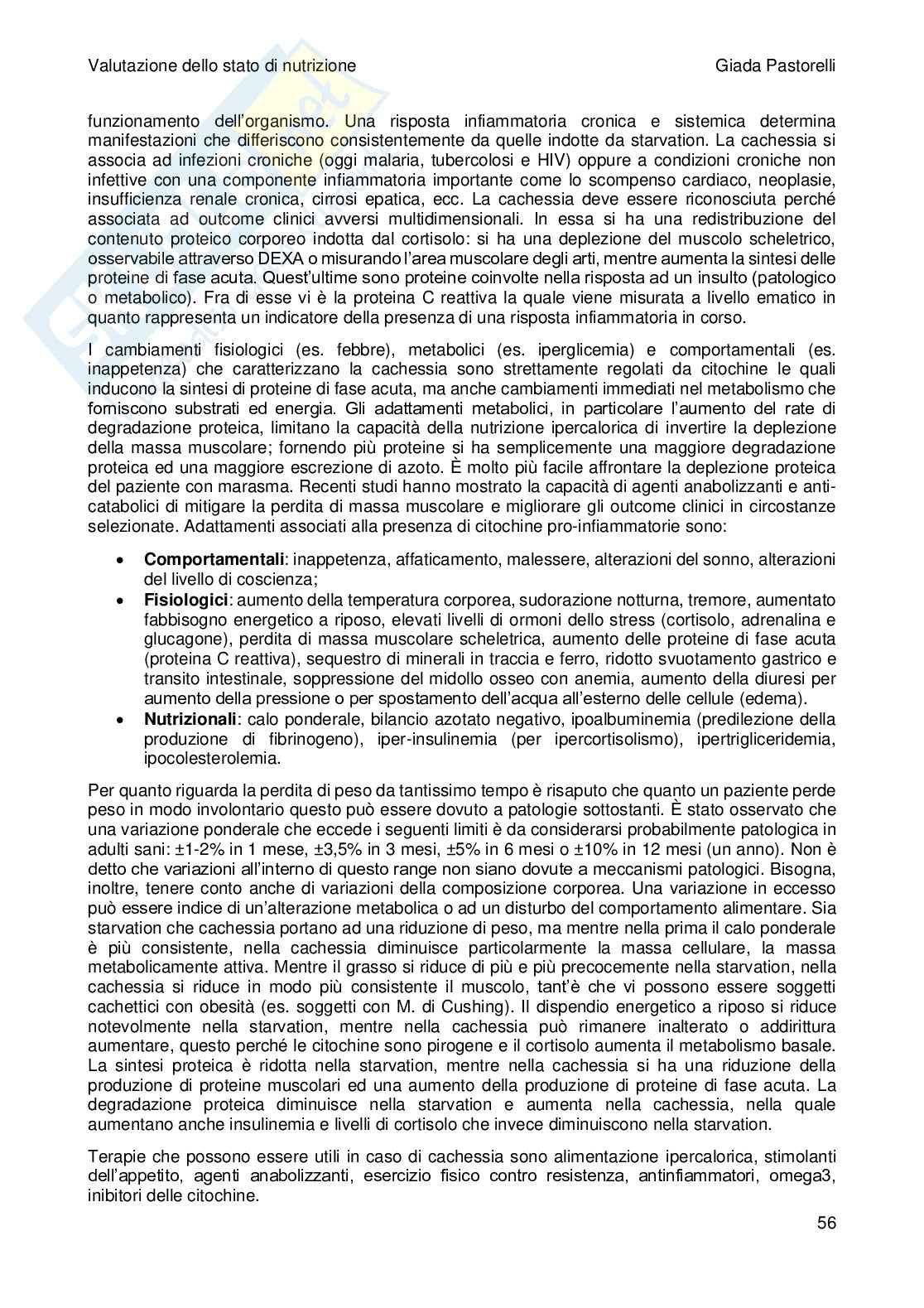 Valutazione dello stato nutrizionale Pag. 56