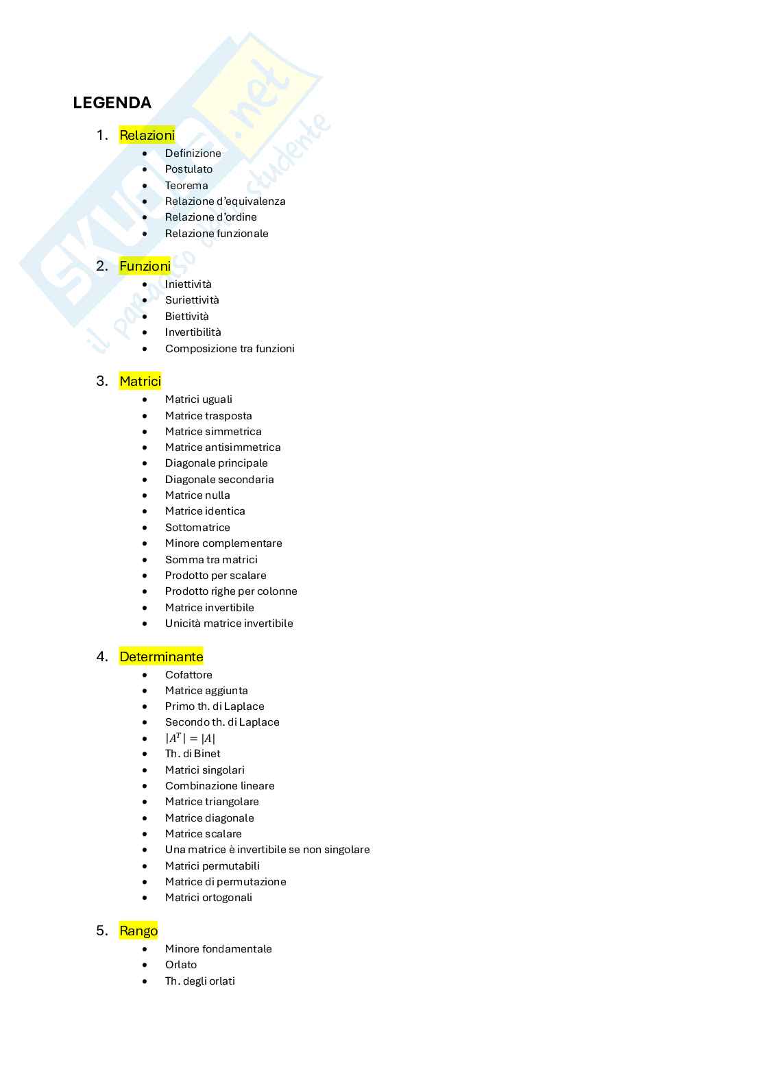 Teoria Geometria e algebra lineare [1/5] Pag. 1