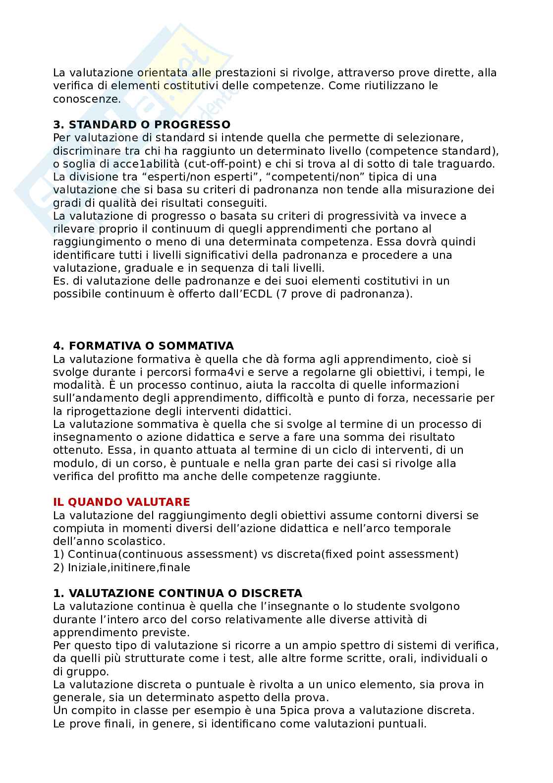 Appunti delle lezioni con una personale rielaborazione dell’esame di metodi e tecniche della valutazione scolastica del prof. Batini Pag. 6