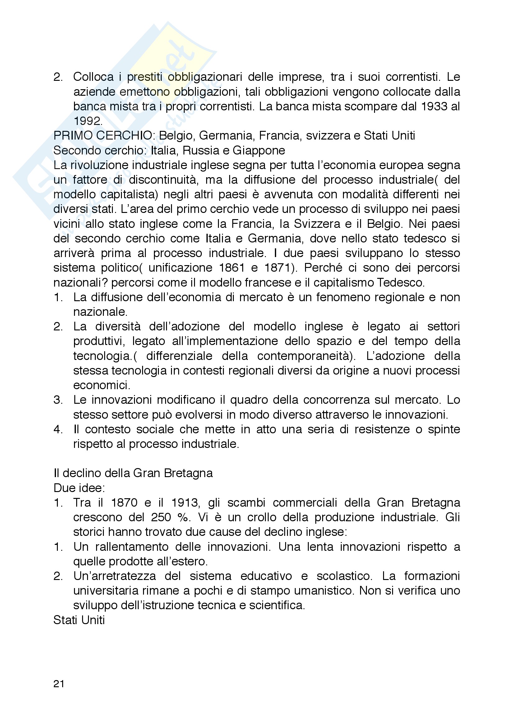 Appunti  Storia Economia Università Cattolica di Milano Pag. 21