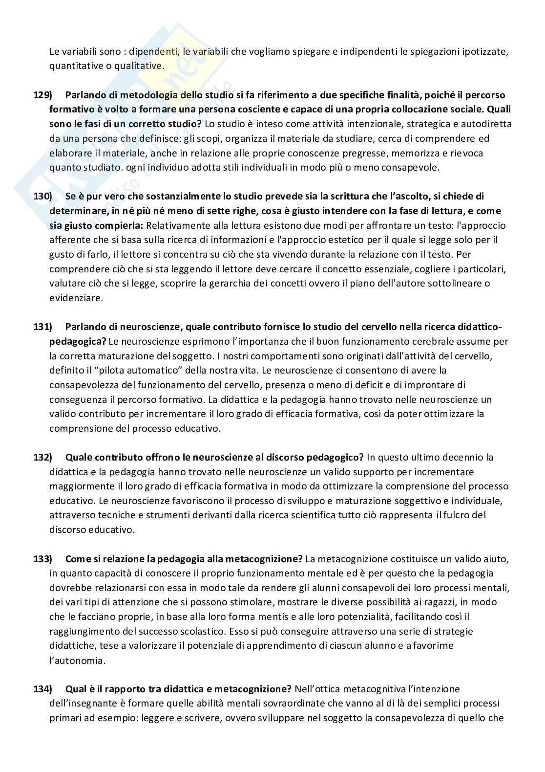 Domande Esame Pedagogia Generale E Sociale
