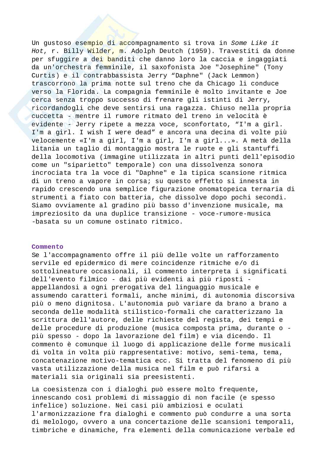 Riassunto esame Musica per cinema e musical, Prof. Chegai Andrea, libro consigliato Musica per film. Storia, estetica, analisi, tipologie, Sergio Miceli Pag. 11