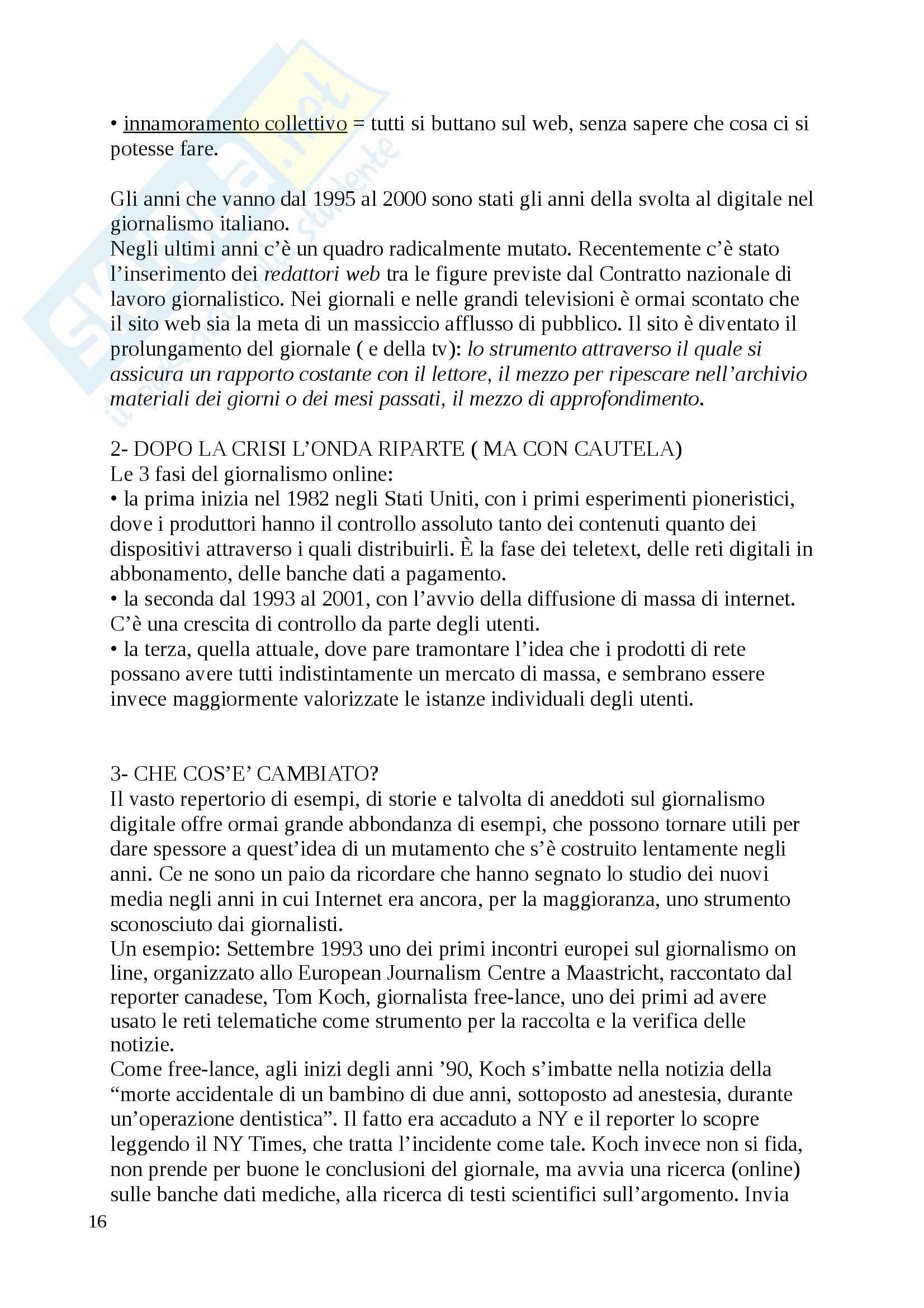 Riassunto esame Teorie e tecniche, prof. Berni, libro consigliato Giornalismi, Agostini Pag. 16