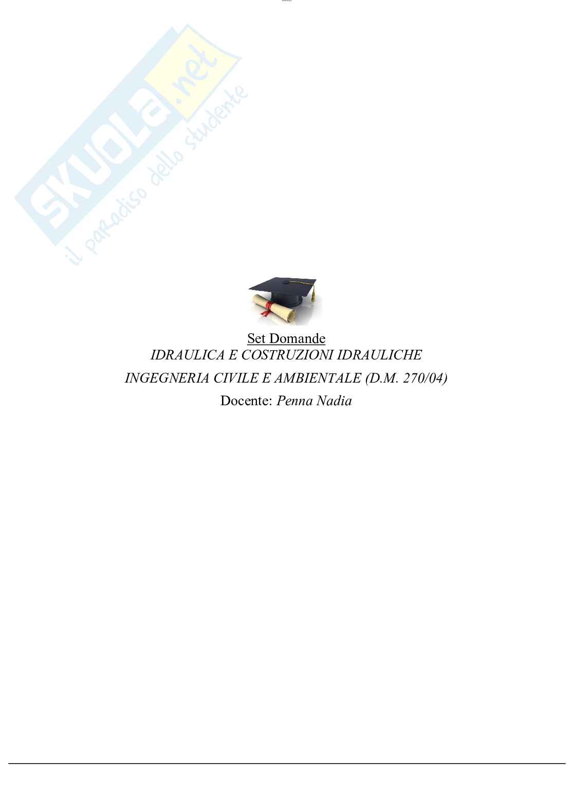 Paniere nuovo completo di Idraulica e costruzioni idrauliche  Pag. 1