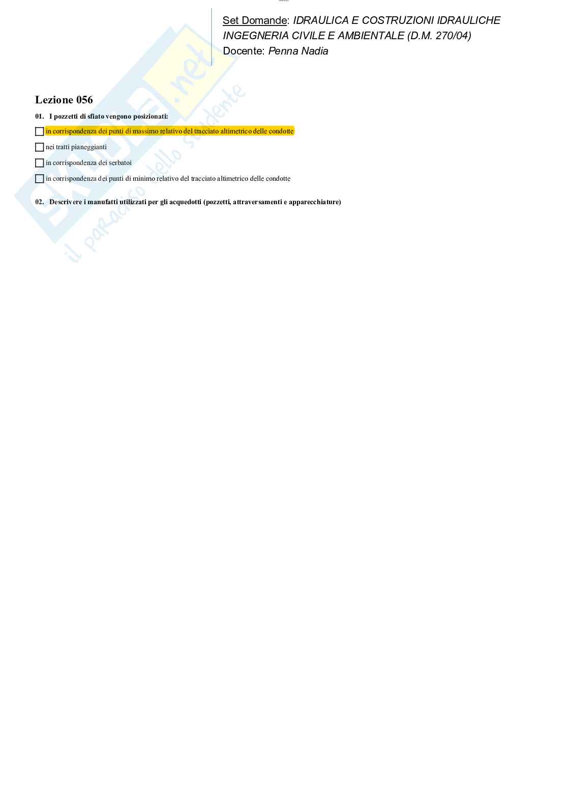 Paniere nuovo completo di Idraulica e costruzioni idrauliche  Pag. 76