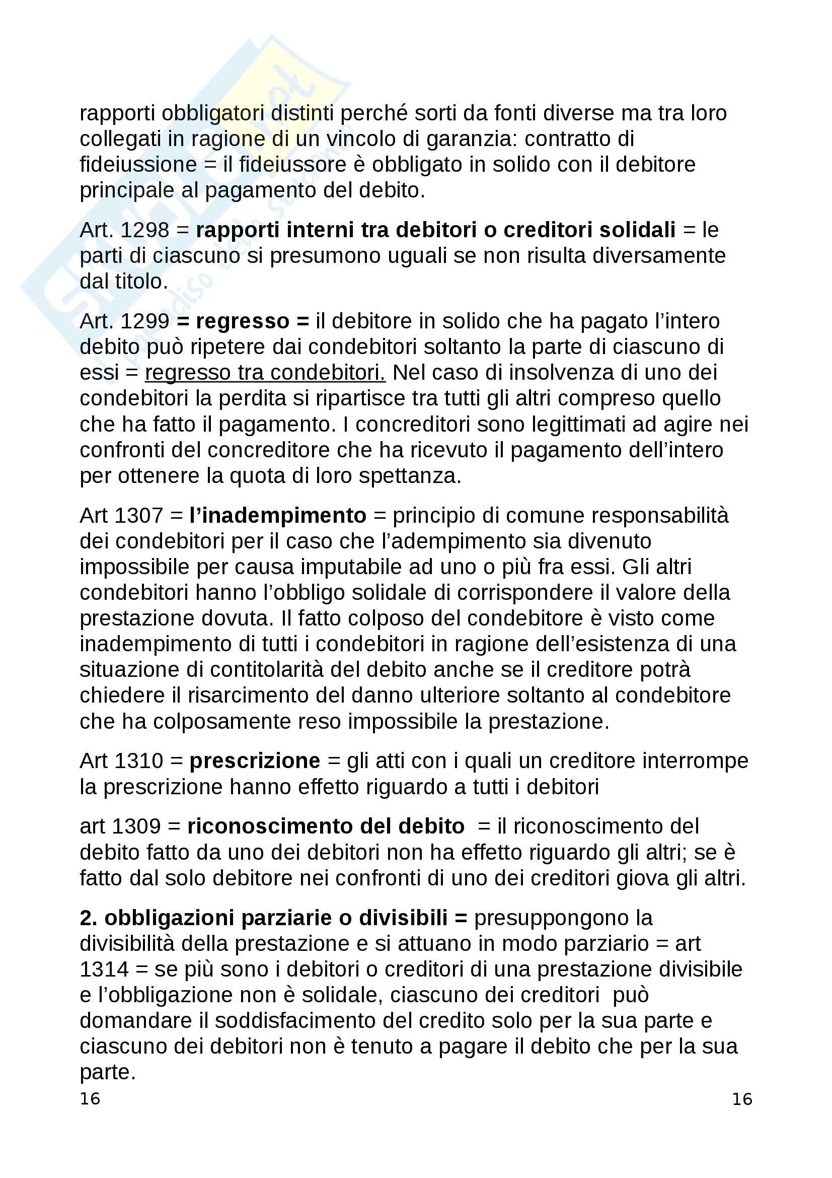 Riassunto esame Diritto Privato II, prof. Giardina, libro consigliato Diritto Privato di Breccia Pag. 16