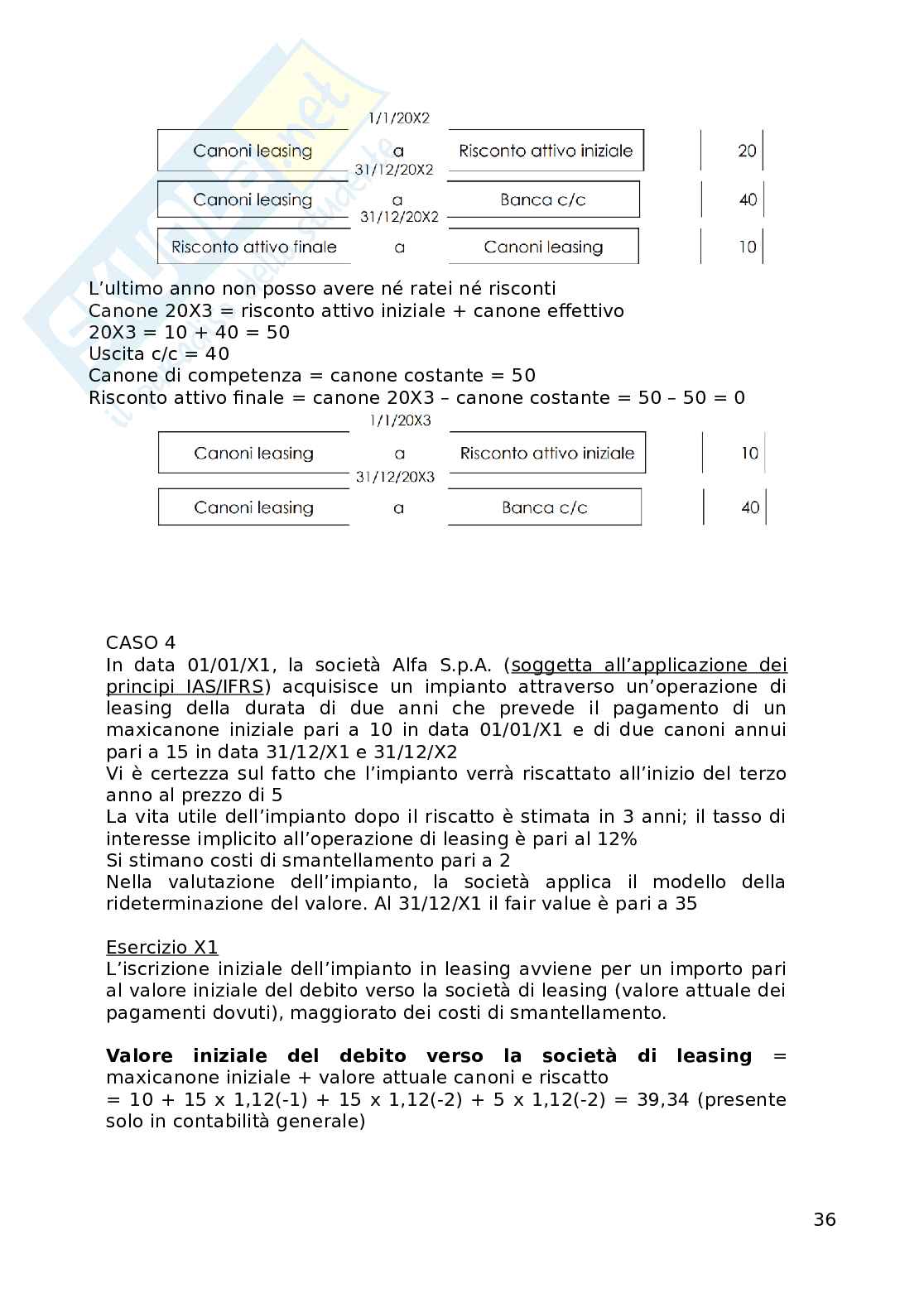 Bilancio nazionale e IFRS nelle imprese  Pag. 36