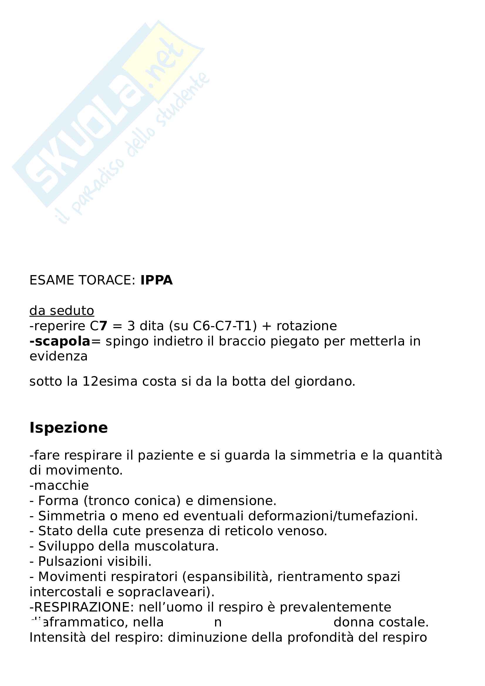Semeiotica, esame obiettivo, palpazione e test dei riflessi Pag. 6