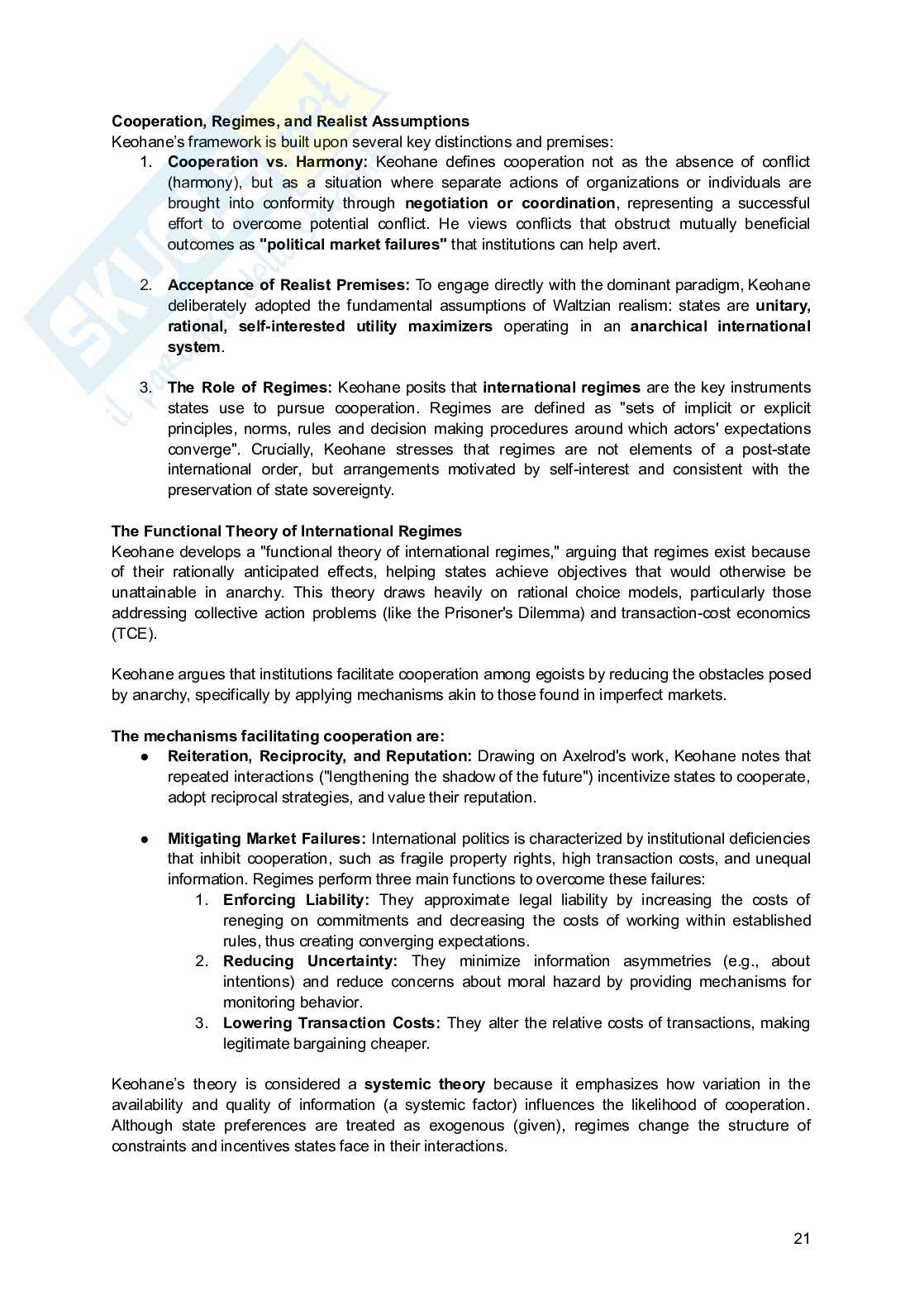 Riassunto esame Evolution of the international system, Prof. Andreatta Filippo, libro consigliato Classic Works in International Relations, Andreatta Pag. 21