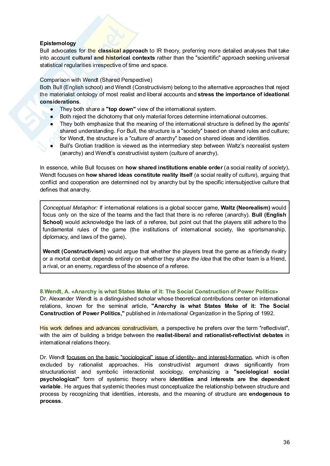 Riassunto esame Evolution of the international system, Prof. Andreatta Filippo, libro consigliato Classic Works in International Relations, Andreatta Pag. 36