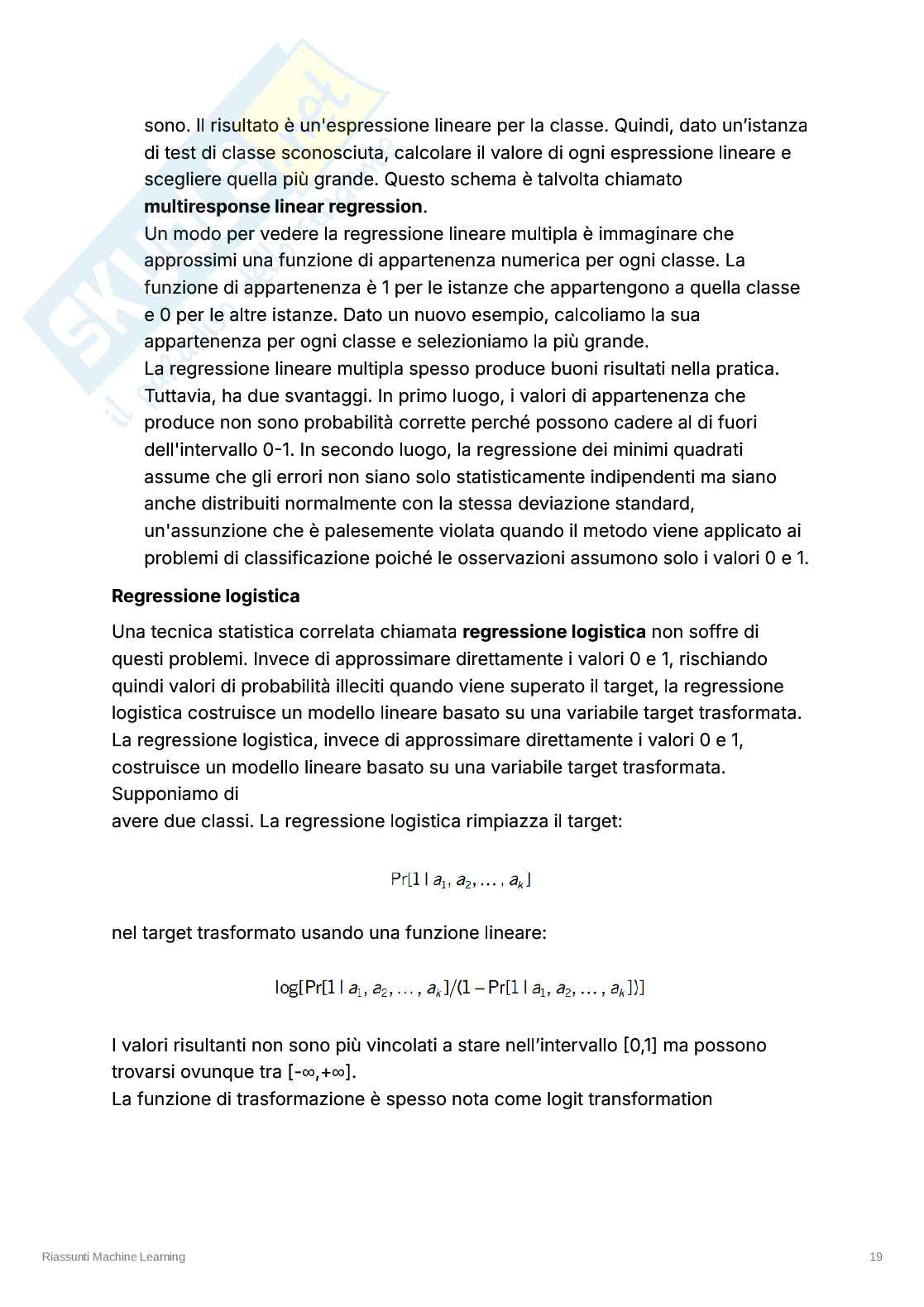 Metodi di base del Machine Learning Pag. 11