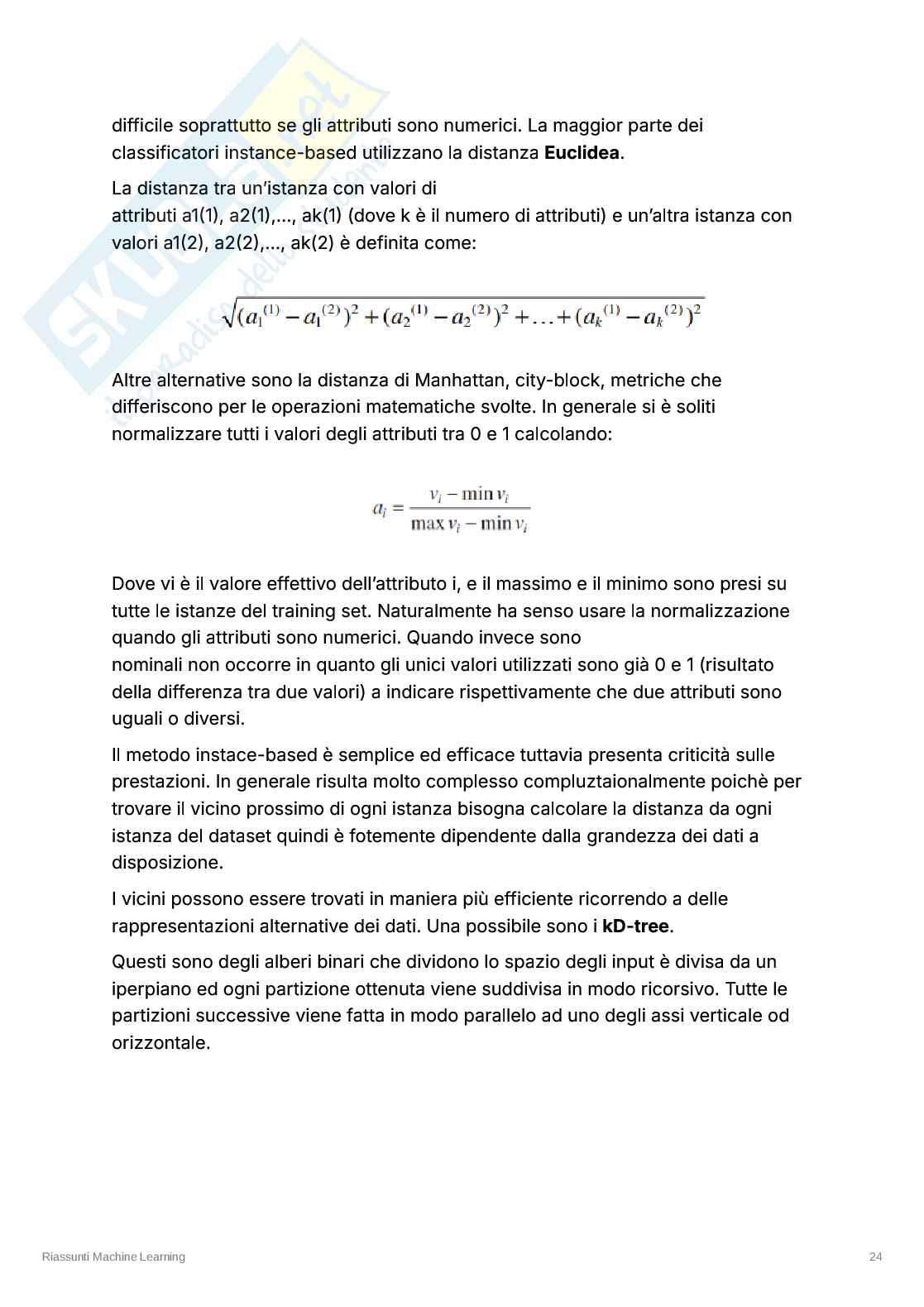 Metodi di base del Machine Learning Pag. 16