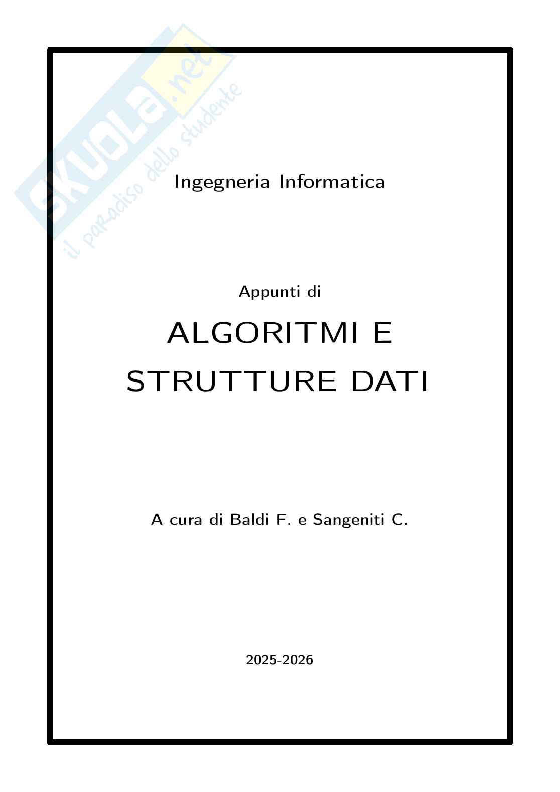 Appunti di Algoritmi e strutture dati  Pag. 1