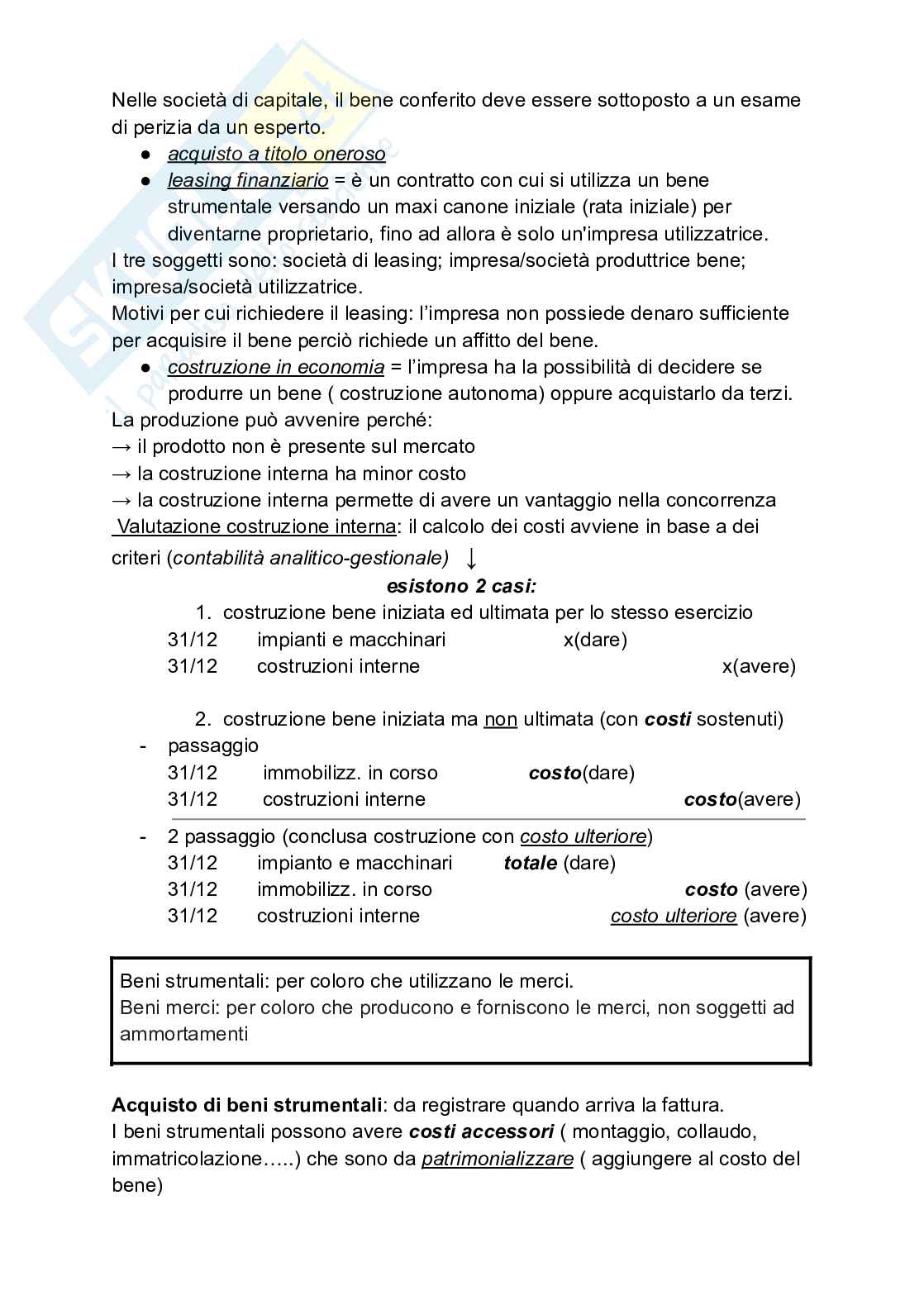 Beni strumentali, bilancio d'esercizio, stato patrimoniale, conto economico Pag. 2