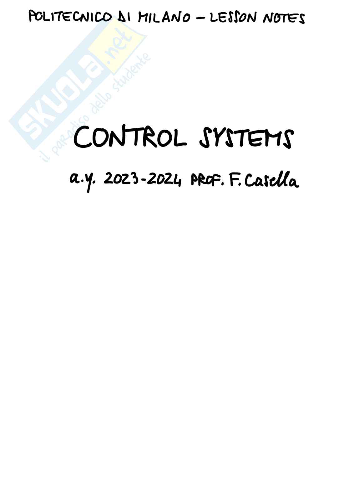 Sistemi di controllo - 01(Eng) Pag. 1