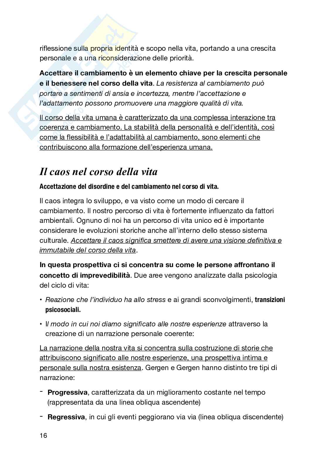 Psicologia del ciclo di vita Pag. 16