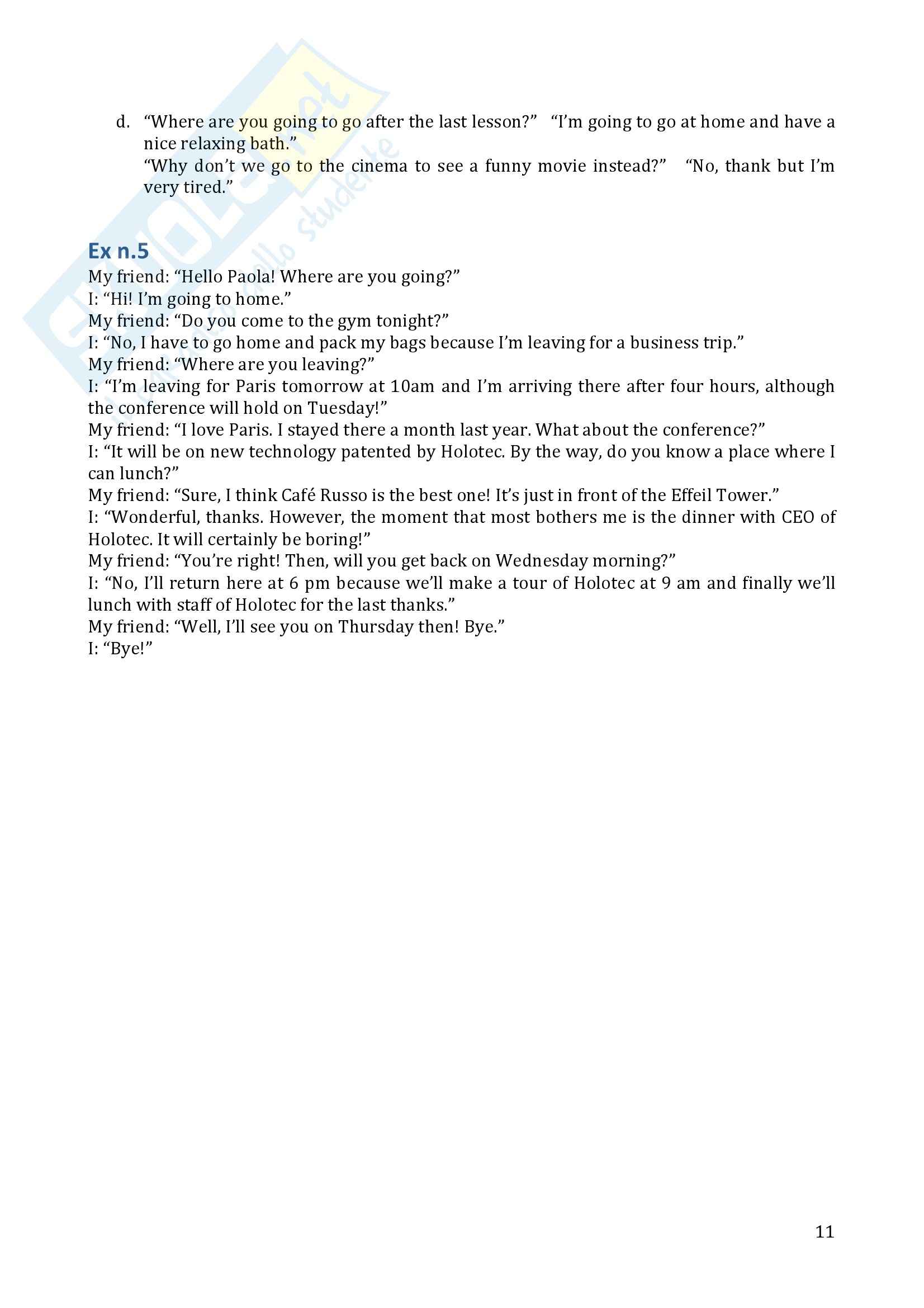 Traduzione ed esercizi svolti, Lingua inglese Pag. 11