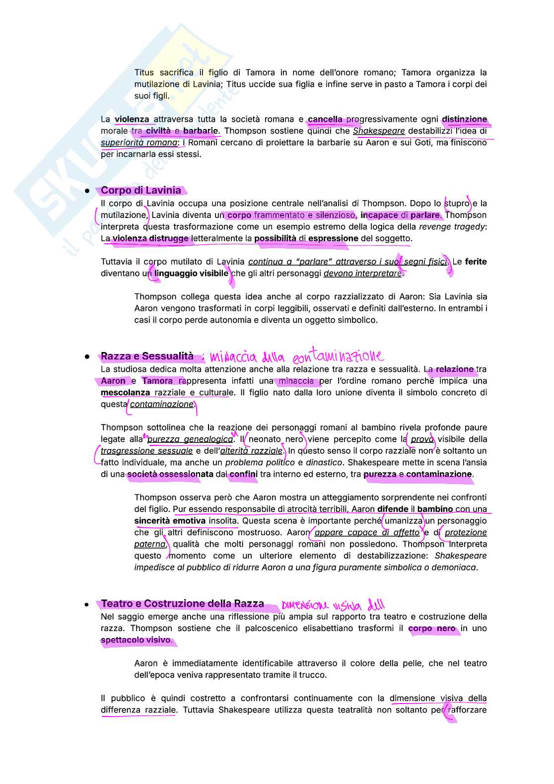 Analisi critica dei testi primari e saggi di Letteratura inglese Pag. 16