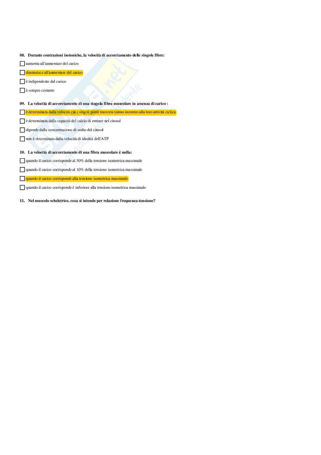Paniere Fisiologia umana e dello sport (2026) - Risposte multiple corrette Pag. 31