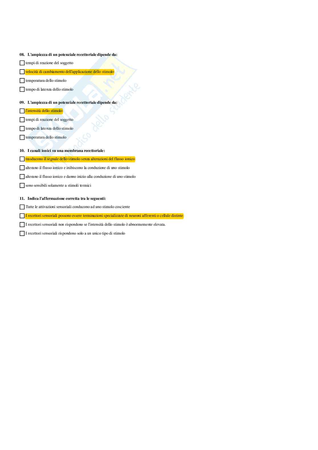 Paniere Fisiologia umana e dello sport (2026) - Risposte multiple corrette Pag. 46