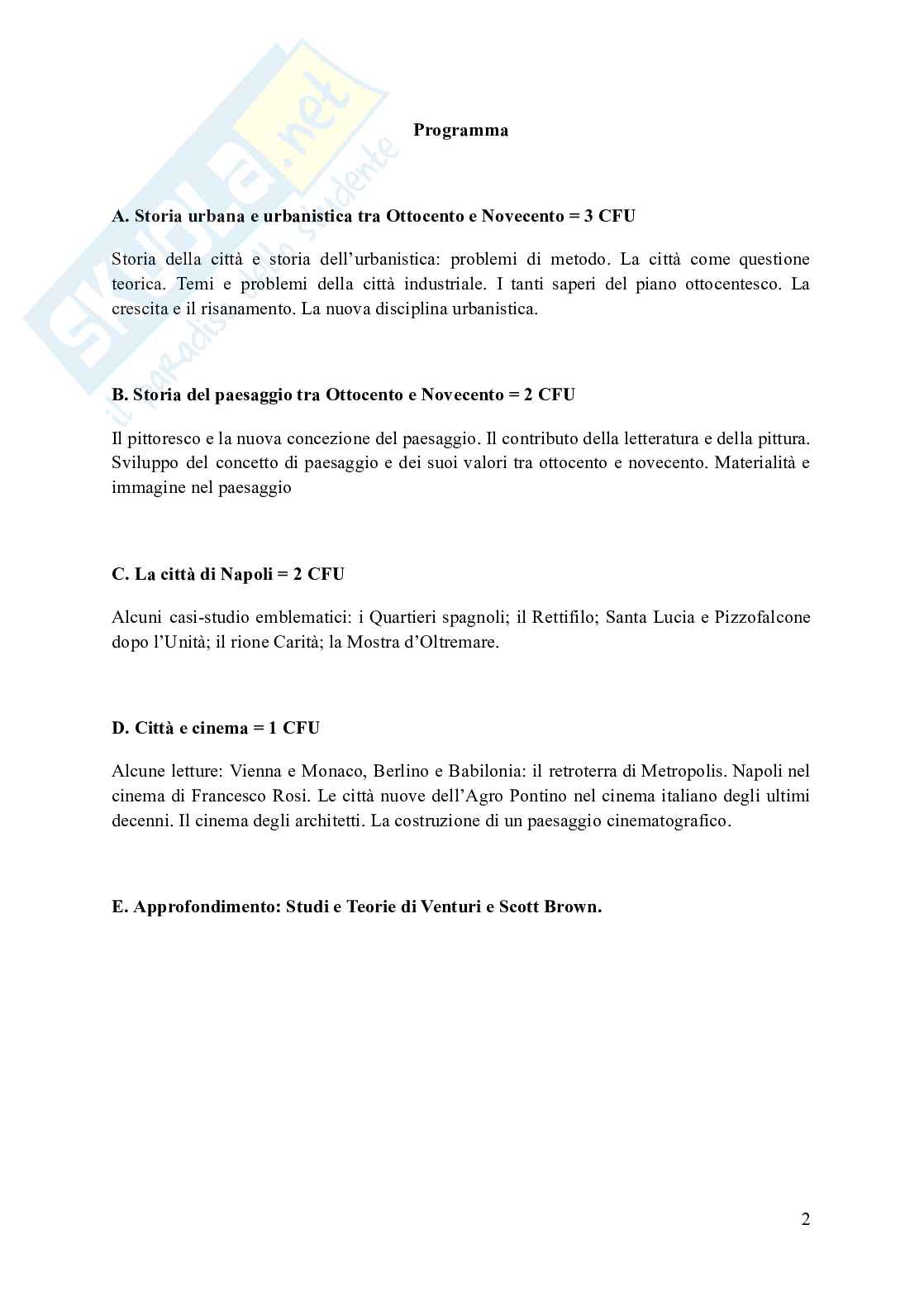 Storia della città e del paesaggio Pag. 2