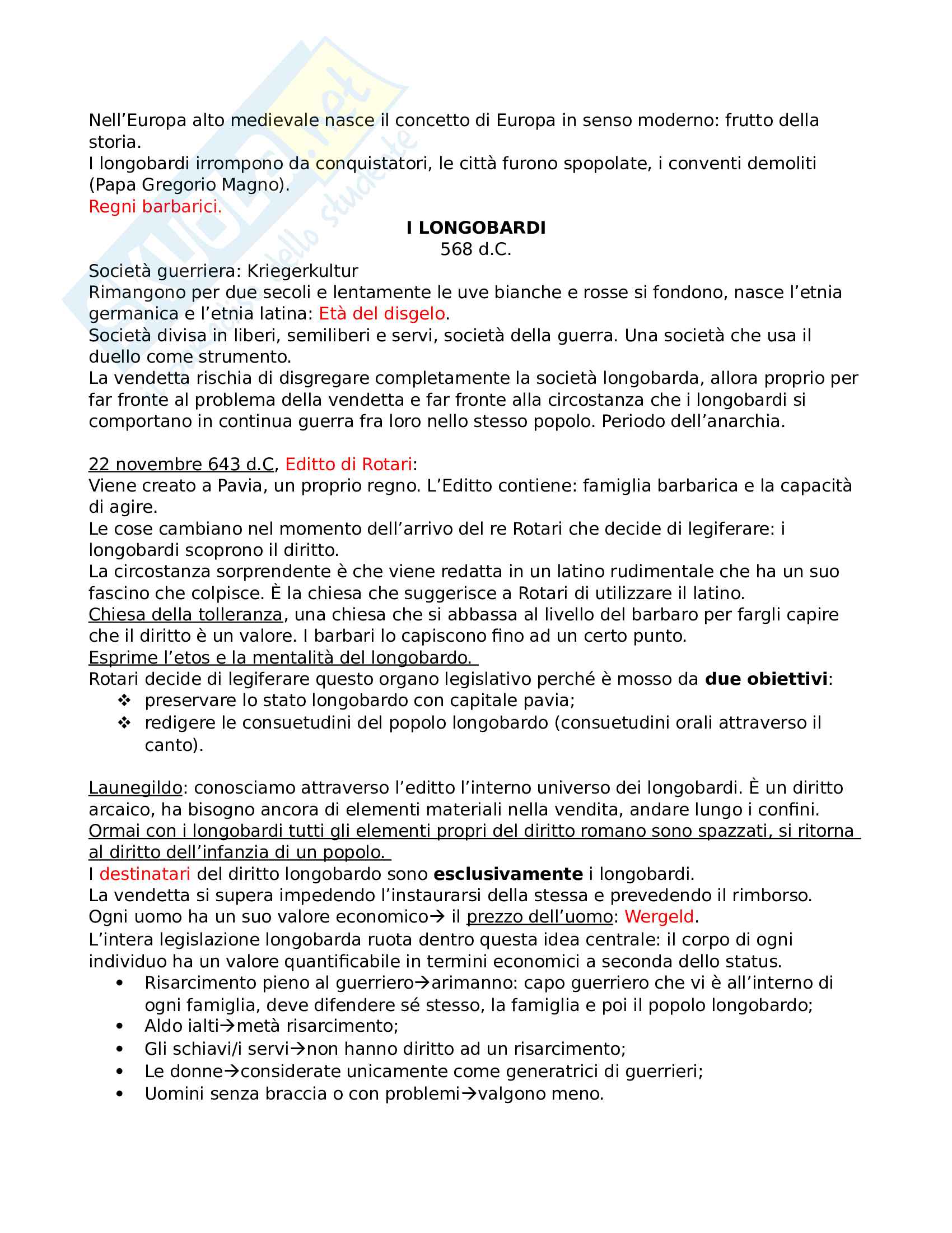 Appunti e slide di storia del diritto medievale e moderno da frequentante Pag. 11