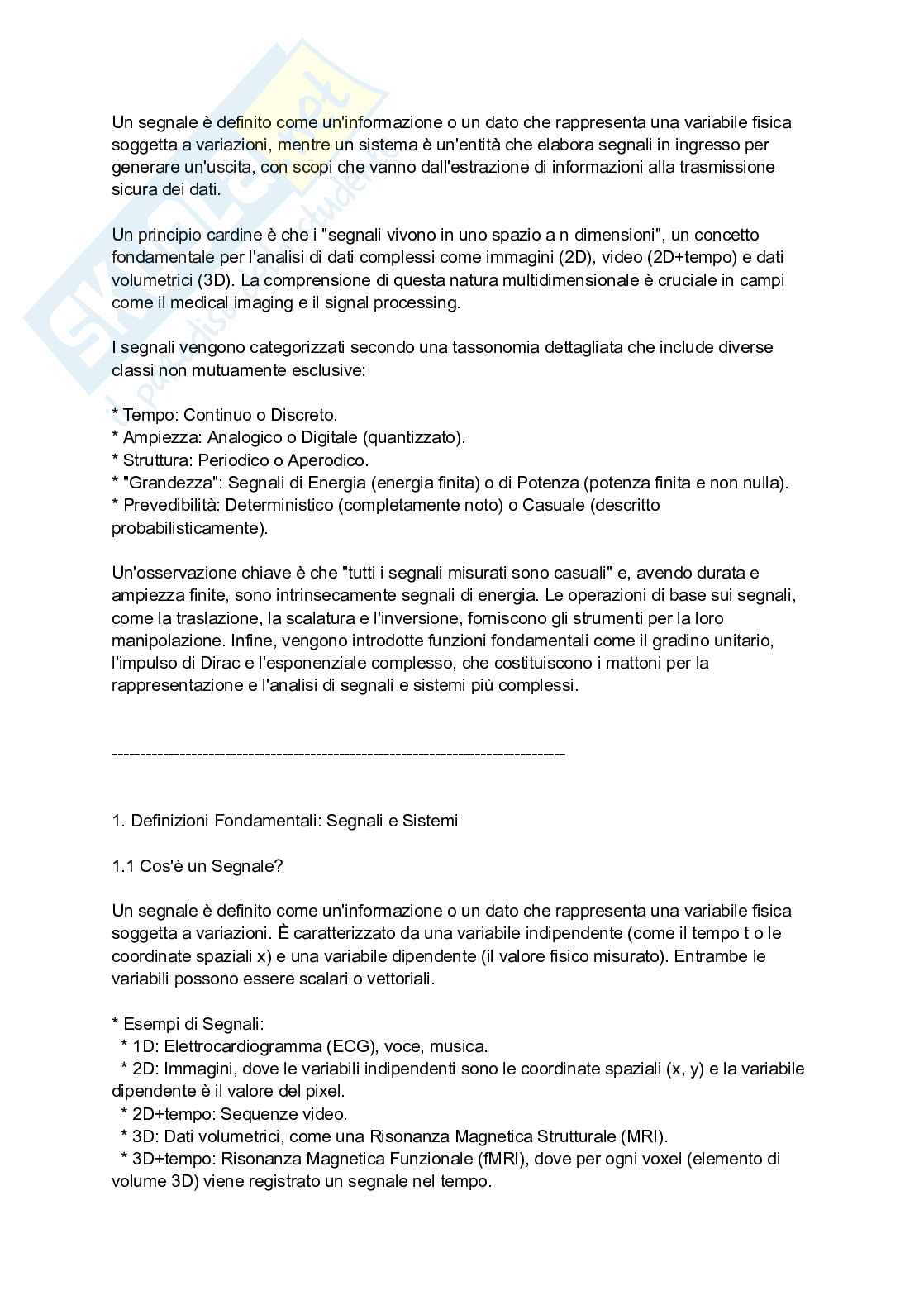 Elaborazione di segnali ed immagini  Pag. 1