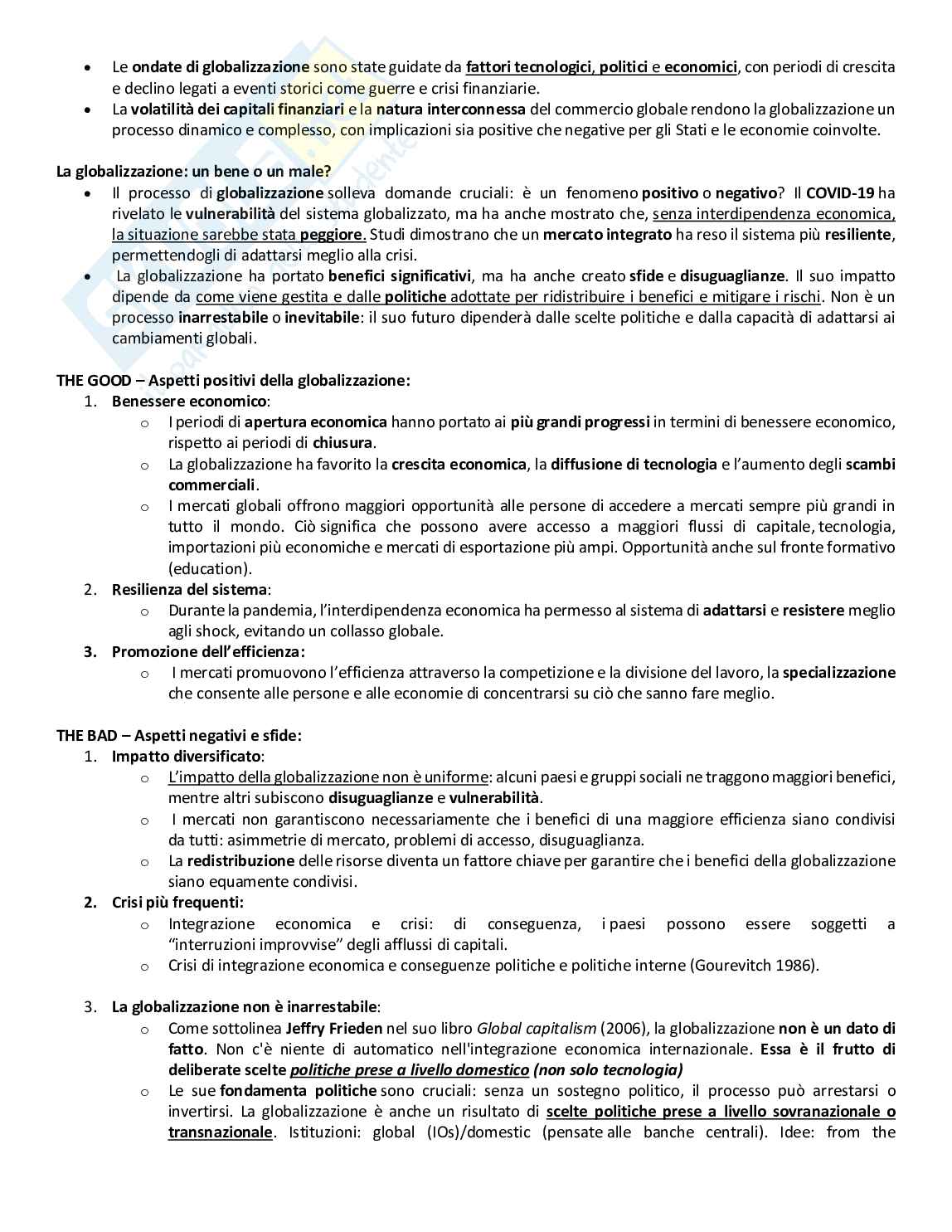 Appunti di Politica dell'economia internazionale Pag. 26