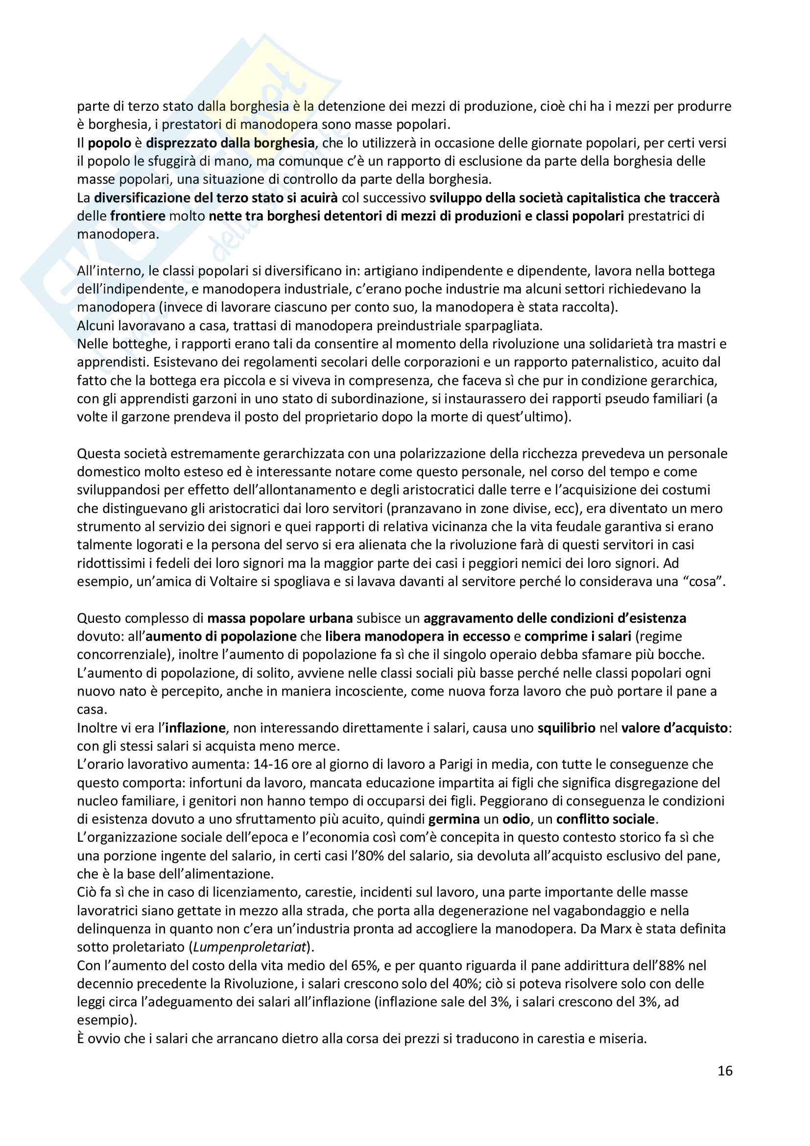 Appunti Fondamenti di intercultura Francese, prof Cordiner, libro consigliato La Révolution Française, Soboul Pag. 16