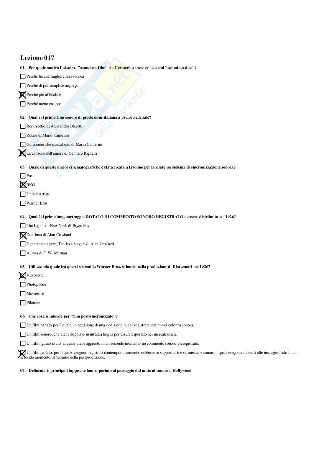 Paniere Tecnica, storia e linguaggio dei mezzi audiovisivi - Risposte multiple - aggiornato (2026) Pag. 21