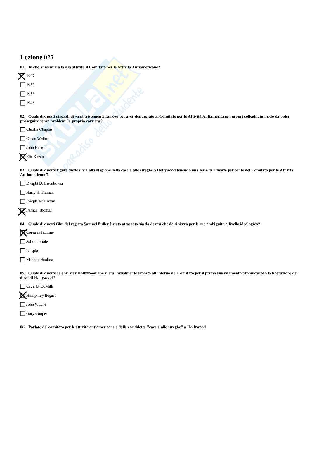 Paniere Tecnica, storia e linguaggio dei mezzi audiovisivi - Risposte multiple - aggiornato (2026) Pag. 31