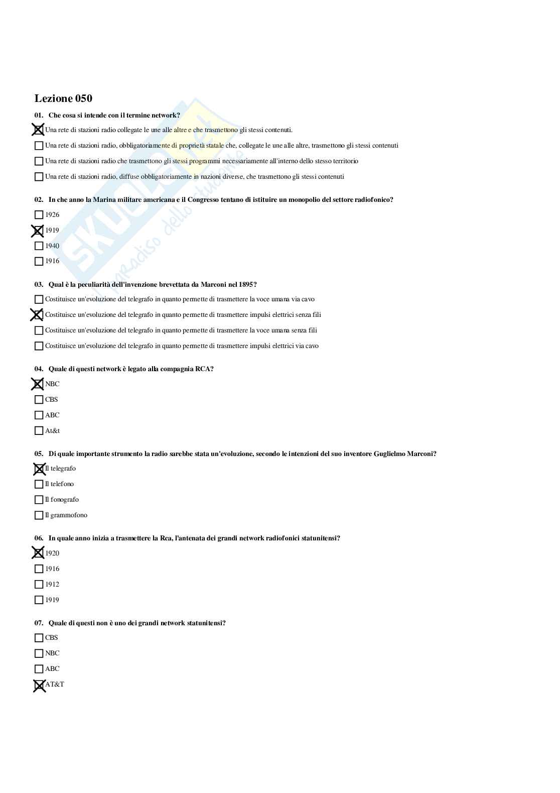 Paniere Tecnica, storia e linguaggio dei mezzi audiovisivi - Risposte multiple - aggiornato (2026) Pag. 56
